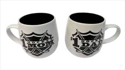 No 1 Hockey Mom and No 1 Hockey Dad Coffee Mugs 350 Ml 2-Pack, Our Hockey Mug is The Perfect Gift for Those Who Eat Sleep and Play Hockey.