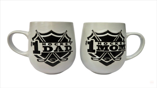 No. 1 Hockey Mom and No. 1 Hockey Dad Coffee Mugs 11oz - Our hockey mug is the perfect gift for those who eat, sleep and play hockey