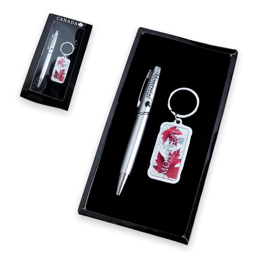 Pen And Keychain Gift Set Montréal Souvenir