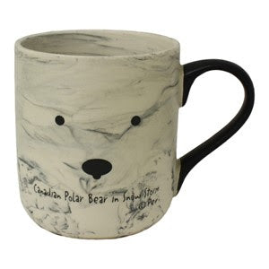 Per Design Swirl Marble Mug - Canadian Polar Bear In Snow Storm