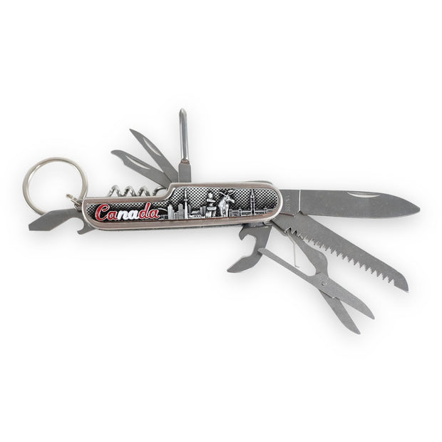 Pewter Multi Tool - Canada Pocket Knife Keychain Stainless Souvenir Gift