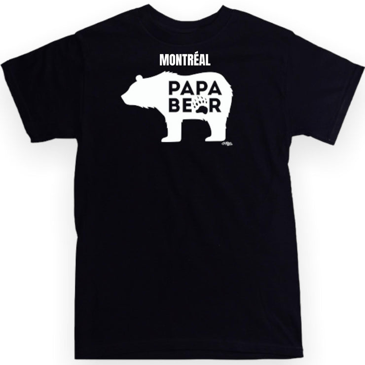 Papa Bear On Adult Tee W/ Montreal Name Drop - Adult T-shirt