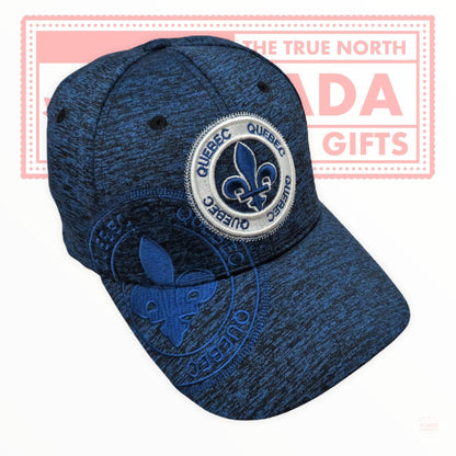 Quebec Fleur De Lys Blue Baseball Cap Hat Embroidery