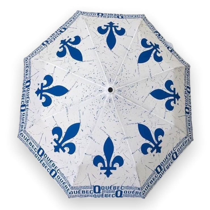 Québec Fleur De Lys Parapluie | Quebec Umbrella White Blue