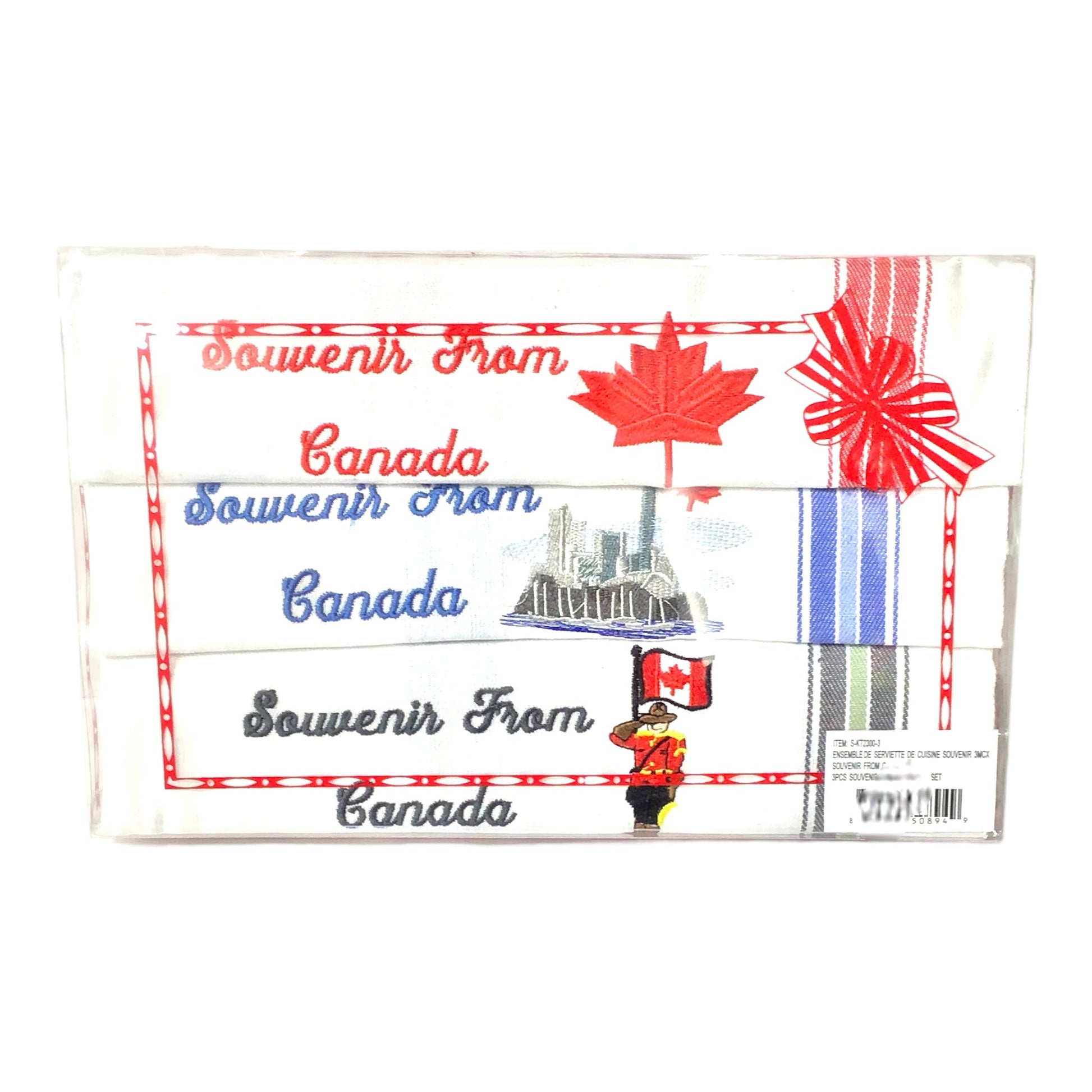 S/3 Assorted Kitchen Towels Souvenir From Canada