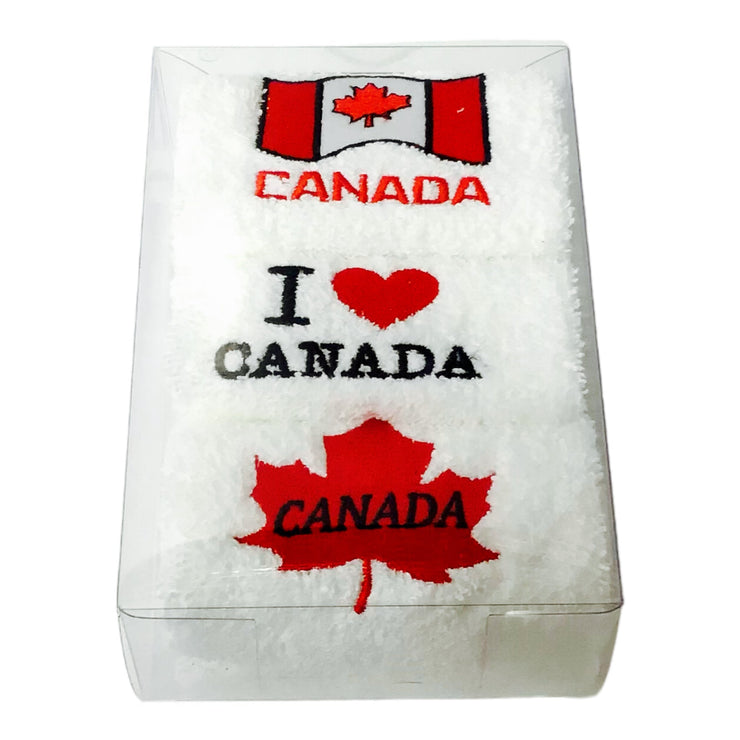 S/3 CANADA HAND TOWELS EMBROIDERY SOUVENIR GIFT PACK