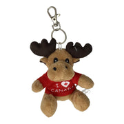 Stuffed Animal Plush 5” Moose I Love Canada Keychain Zipper Pull