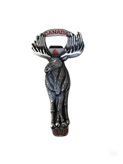 Souvenir Canada Moose Bottle Opener Solid Metal Silver