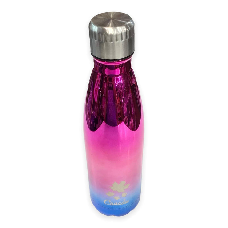 Special Canada Edition Stainless Steel Classic Double Wall Water Bottle, 17oz Pink Blue w/ Maple Leaf