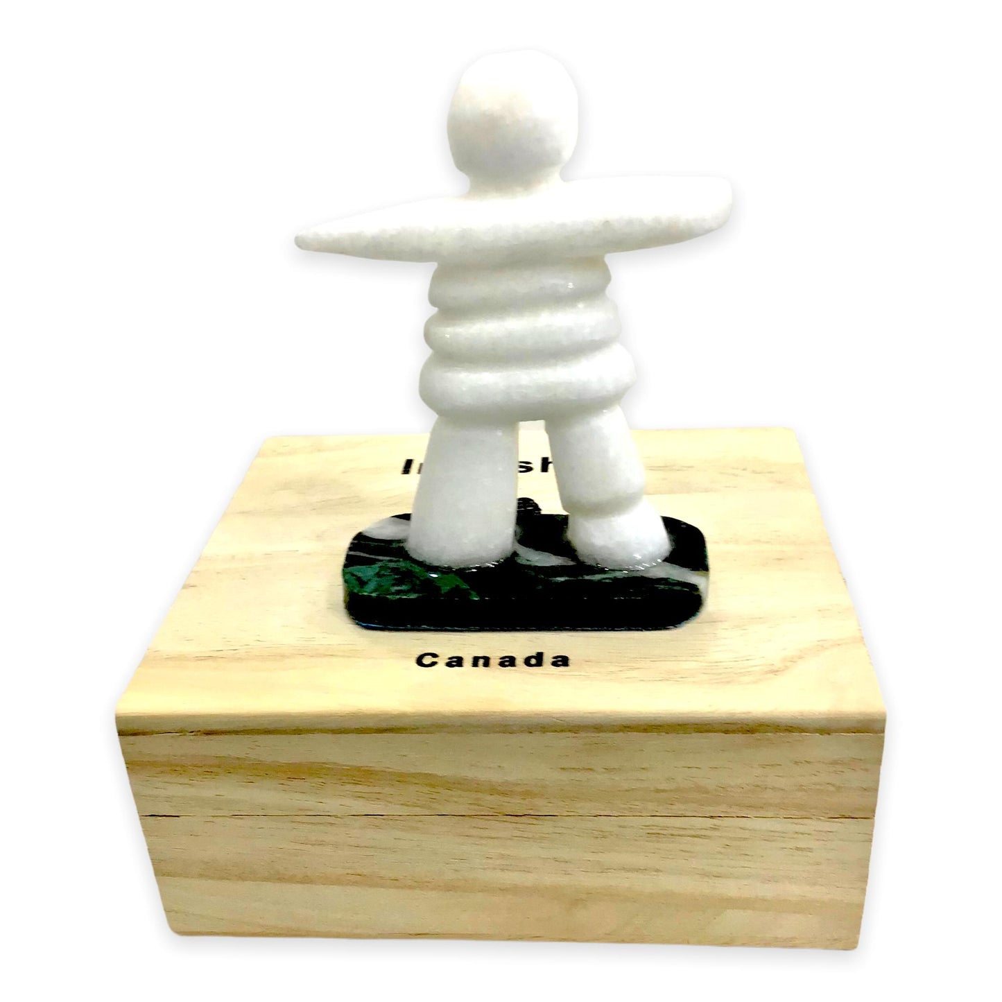 Star Marble Inukshuk, canadian made, hand carved, star marble, inukshuk, canadian sculpture, sculptures, collectables 4” with Jade BaseGift Boxed - Canadian Souvenir