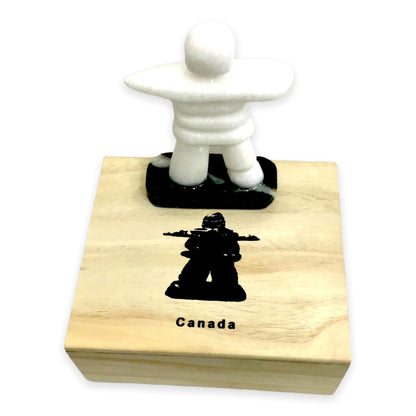 Star Marble Inukshuk, canadian made, hand carved, star marble, inukshuk, canadian sculpture, sculptures, collectables 4” with Jade BaseGift Boxed - Canadian Souvenir