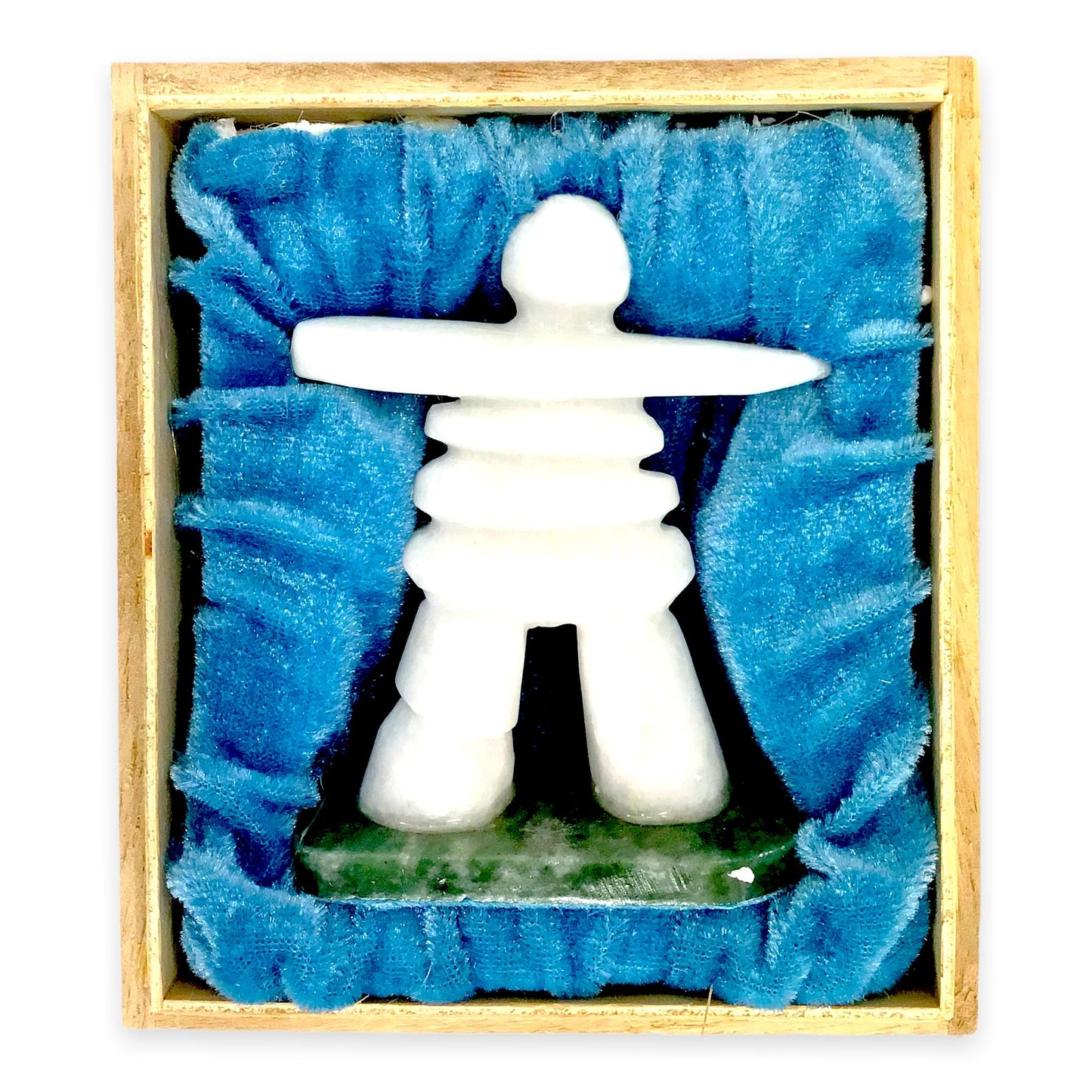 Star Marble Inukshuk, canadian made, hand carved, star marble, inukshuk, canadian sculpture, sculptures, collectables 4” with Jade BaseGift Boxed - Canadian Souvenir