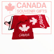 Super Soft Canada Winter Scarf and Toque - Red with Canada Maple Leaf in White Adults Unisex