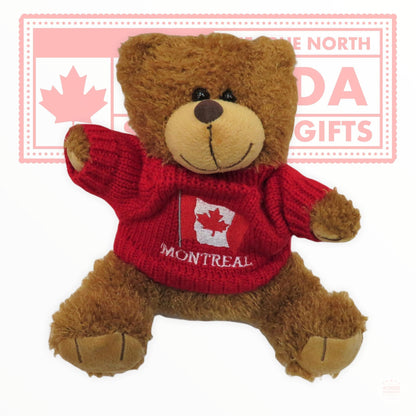 Teddy Bear Plush with Canada Flag Red Sweater 