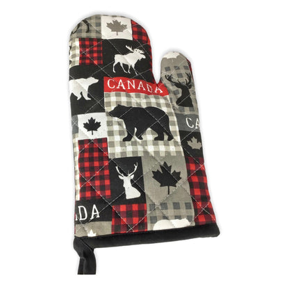 Thermal-Grip Oven Mitt - Canada Wild Animals Moose Bear Print