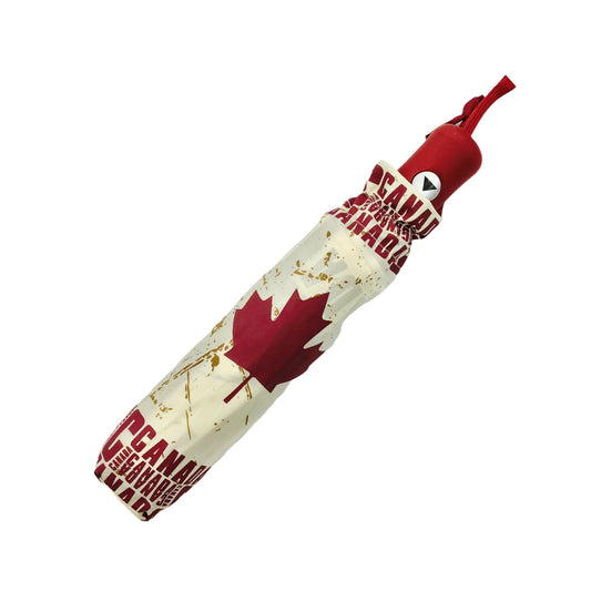 Vintage Canada Maple Leaf Umbrella Midnight Red