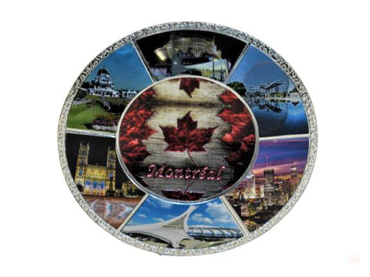 Cadeau de plaque laser souvenir vintage avec vue sur la ville de Montréal