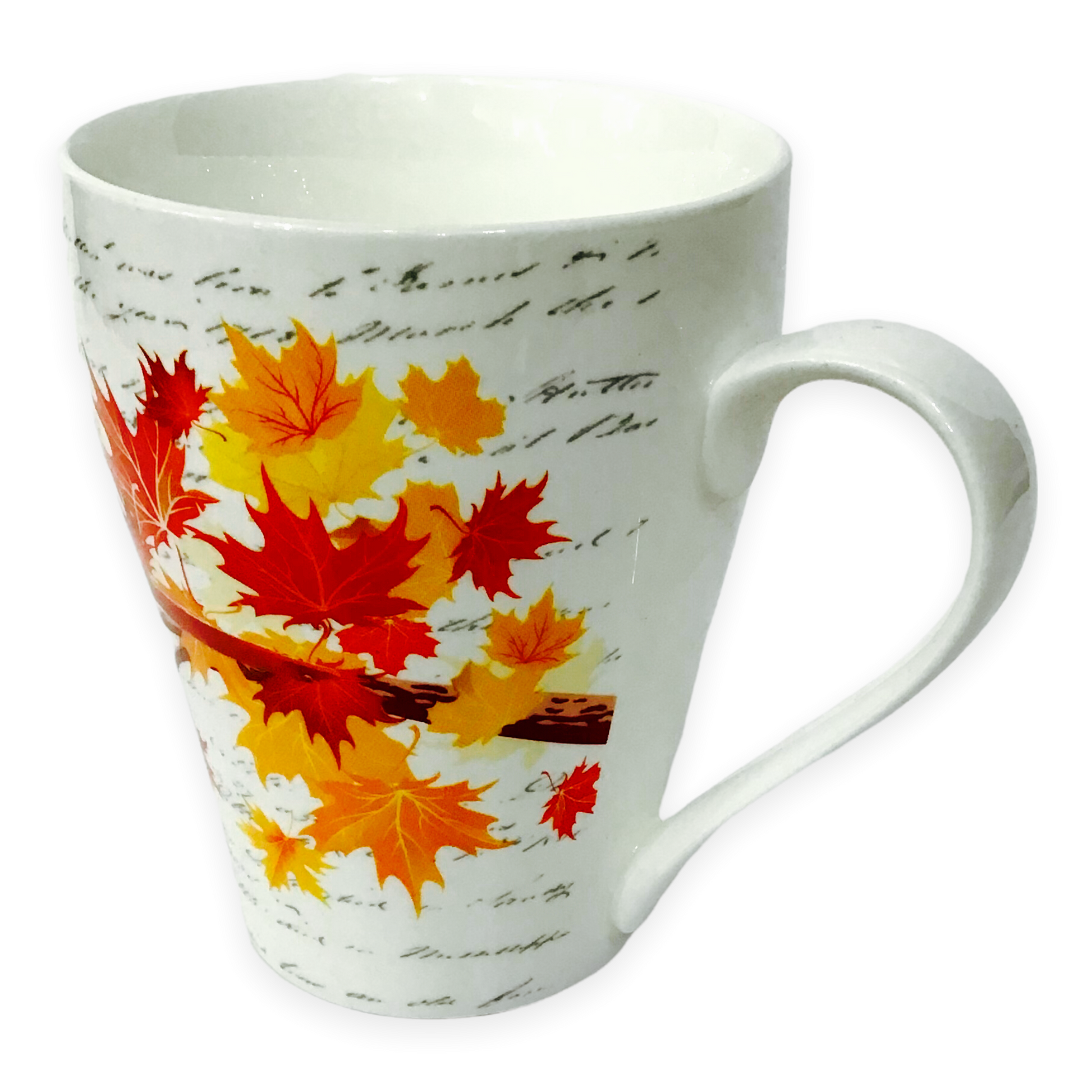 Canadian Northern Cardinal Mug with multi-color maple leaves tea cup and matching box