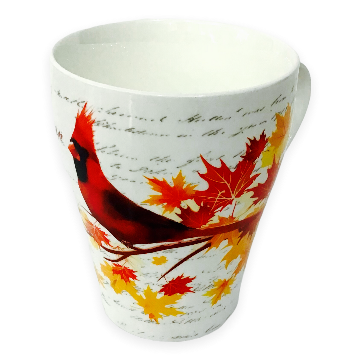 Tasse cardinale du Nord canadien avec tasse à thé en feuilles d'érable multicolores et boîte assortie