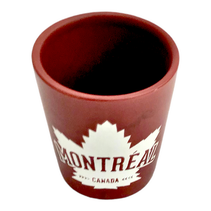 Shot Glass - Montréal Canada w/ Double Side Maple Leaf Print Whiskey Liquors Shooter Glass