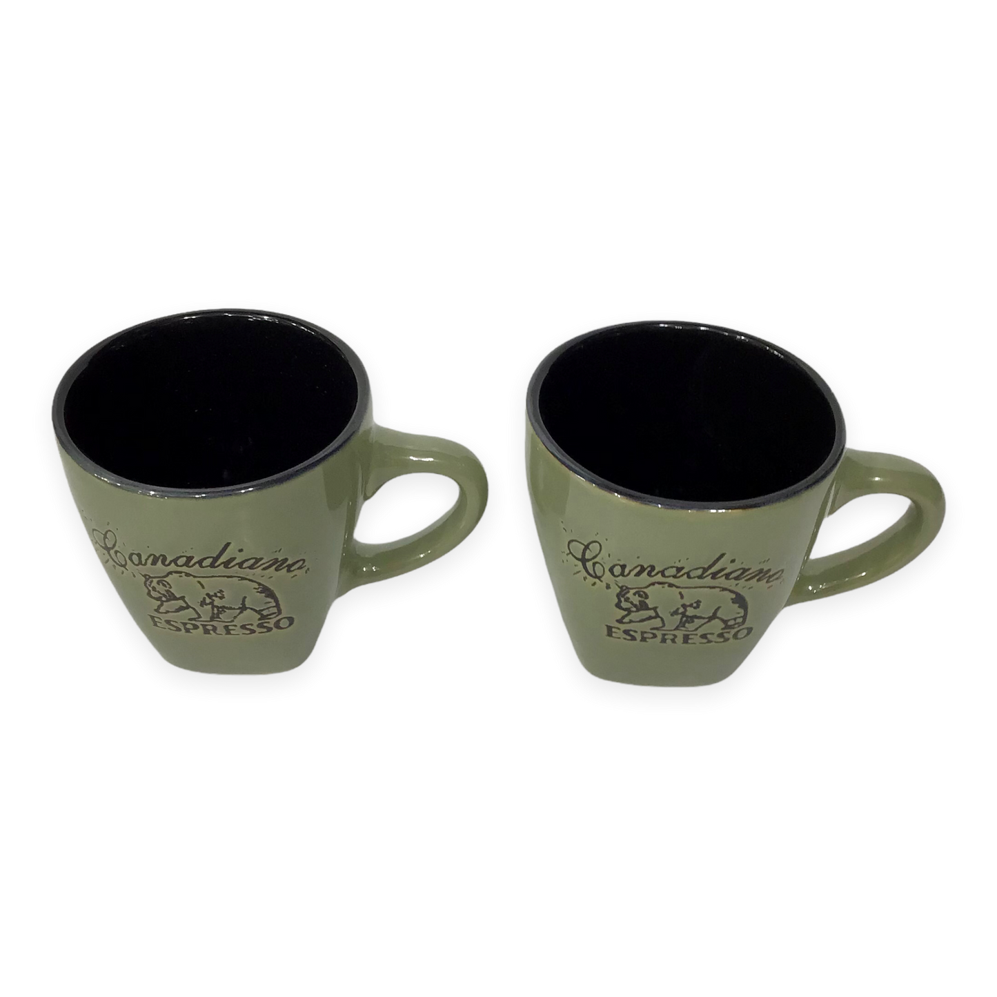 Canadiano Bear engraving espresso cup - Set of 2 Gift Pack
