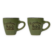Canadiano Bear engraving espresso cup - Set of 2 Gift Pack