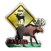 Moose Crossing Canada Scenic Foil Fridge Magnet Souvenir Collection